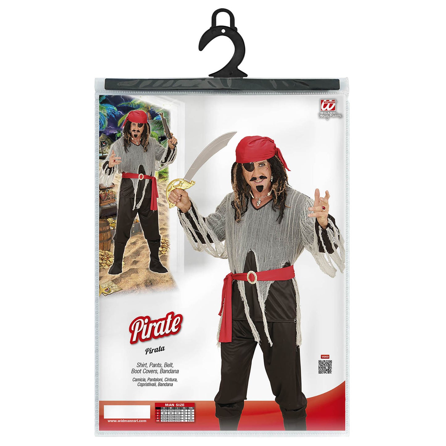 "PIRAT" (Hemd, Hose, Gürtel, Stiefelüberzieher, Bandana) – Ansicht 3