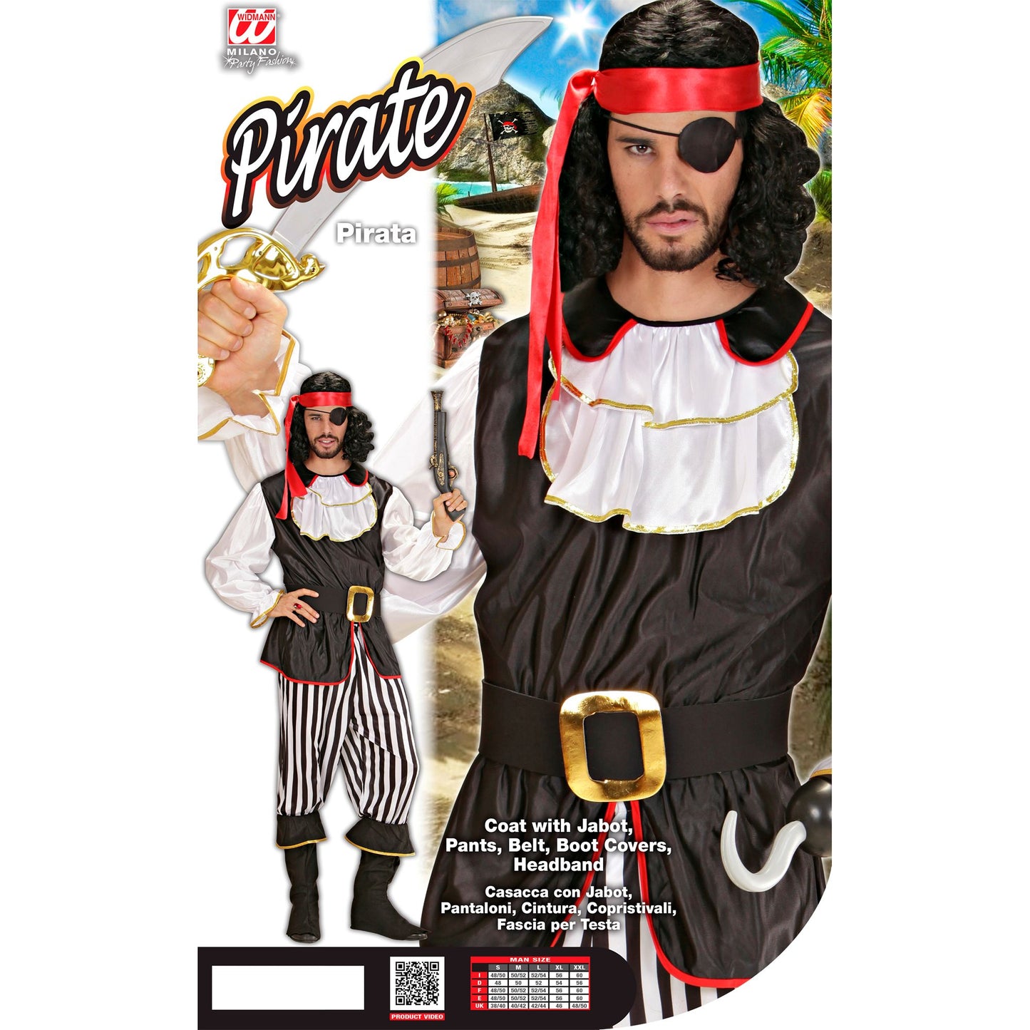 "PIRAT" (Kasack mit Jabot, Hose, Gürtel, Stiefelüberzieher, Haarband) – Ansicht 4
