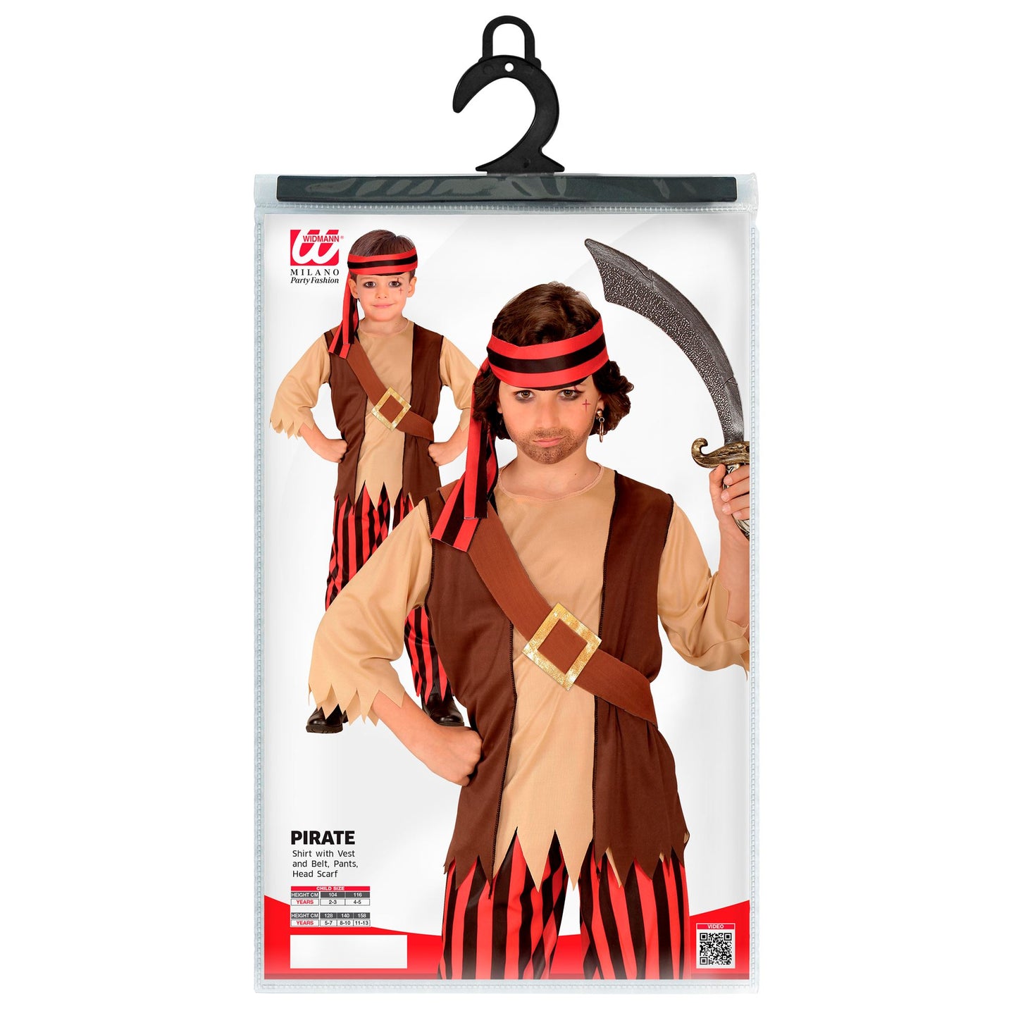 "PIRAT" (Oberteil mit Weste und Gürtel, Hose, Kopfband) – Ansicht 4