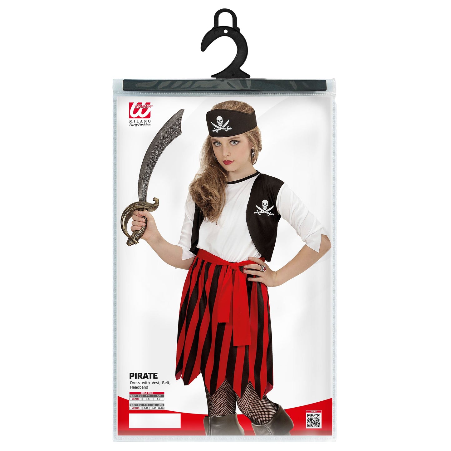 "PIRATE GIRL" (Kleid mit Weste, Gürtel, Stirnband) – Ansicht 3