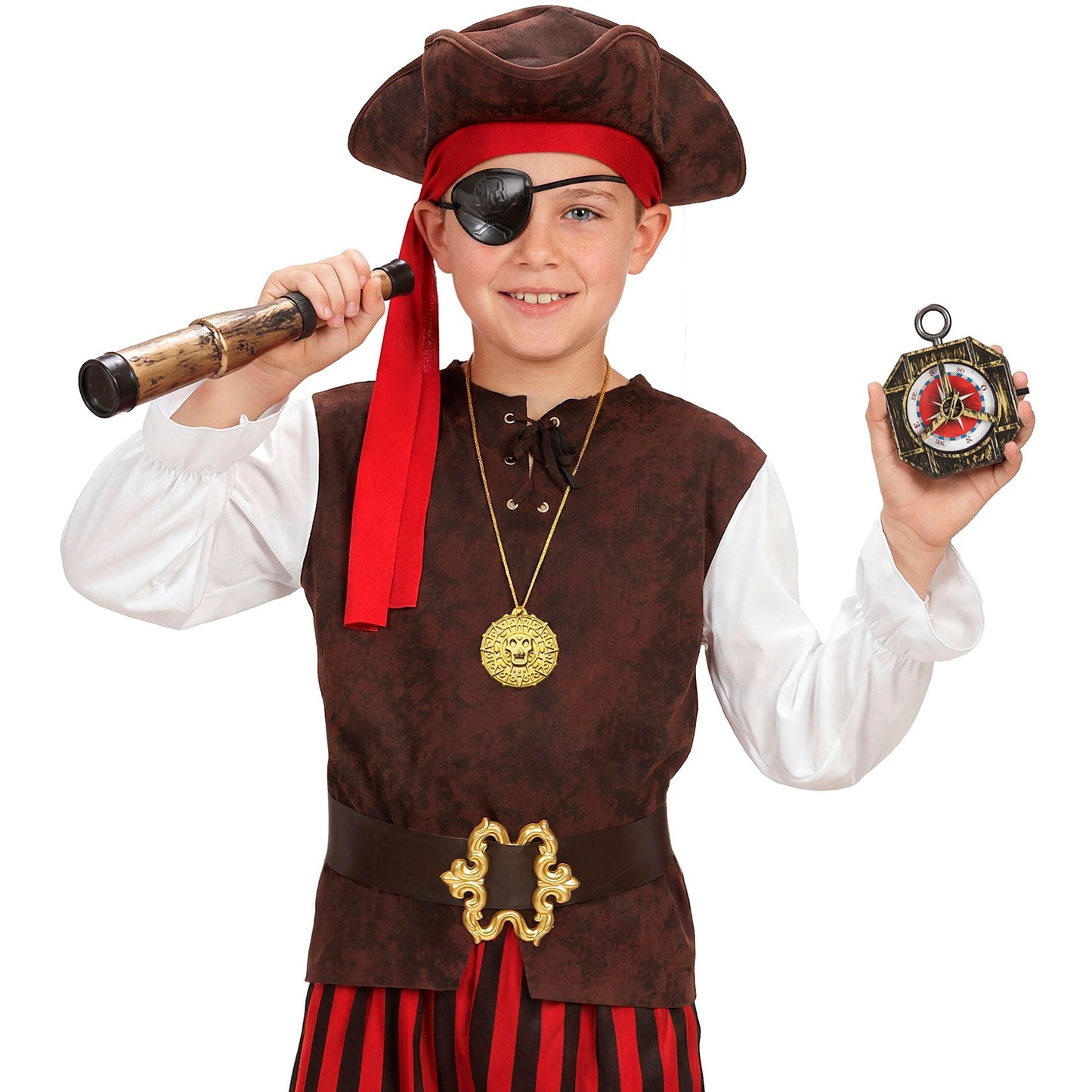 "PIRATEN ZUBEHÖR" (Haken, Kompass,Teleskop, Augenklappe, Halskette mit Medaillon) – Ansicht 6