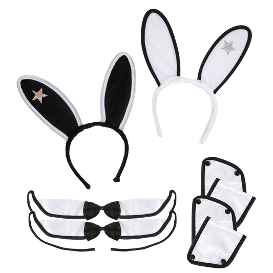 "PLAYGIRL" Dress- Up- Set (Ohren, Kragen mit Fliege, Manschetten) sort. in 2 Farben – Vorderansicht