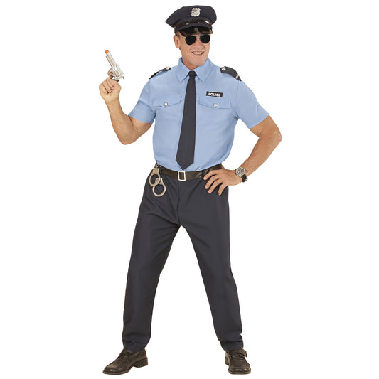 "POLIZIST" (Hemd, Hose, Gürtel, Krawatte, Mütze) – Vorderansicht