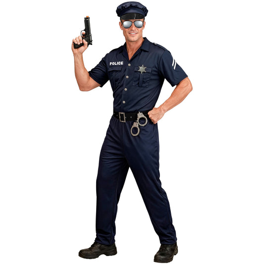 "POLIZIST" (Kostüm, Gürtel, Mütze) – Vorderansicht