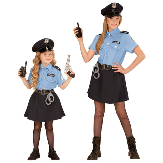 "POLIZISTIN" (Bluse, Rock, Gürtel, Mütze) – Vorderansicht