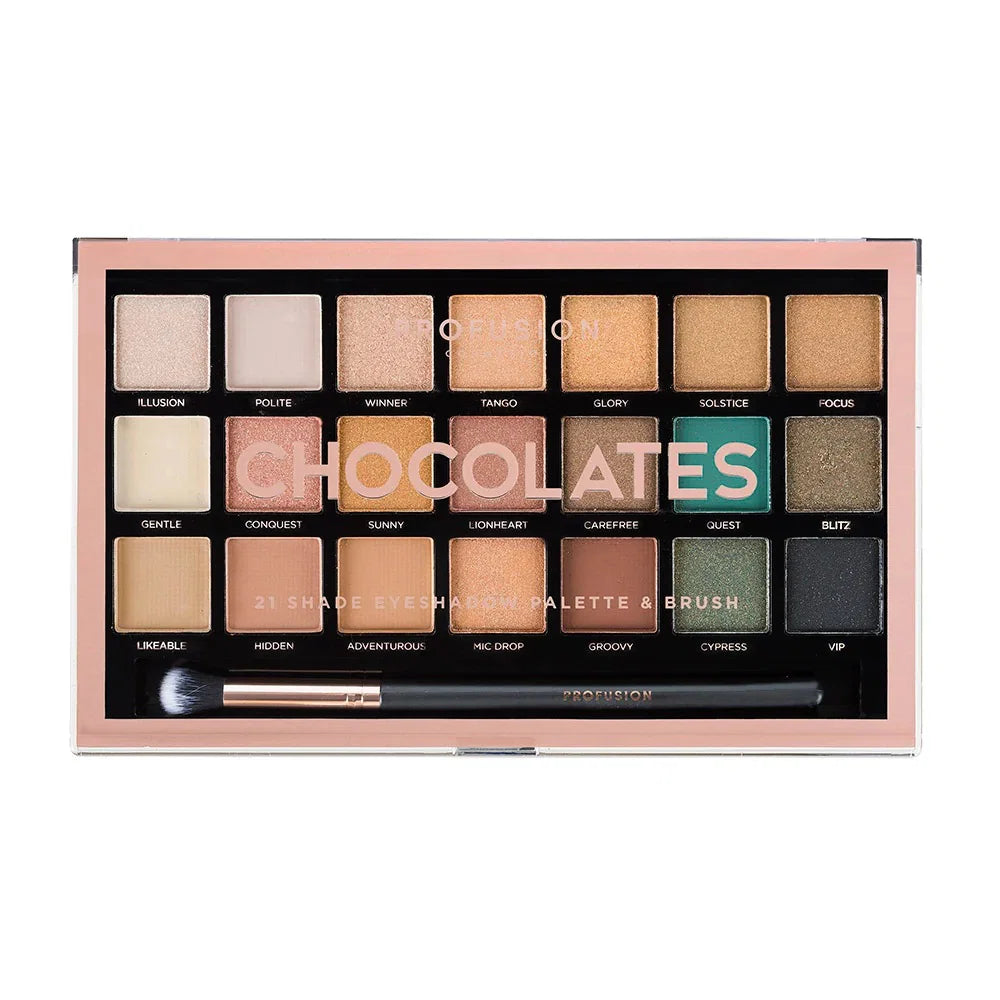 Profusion Cosmetics, Chocolates, Lidschattenpalette, 21 Shades, 245 g