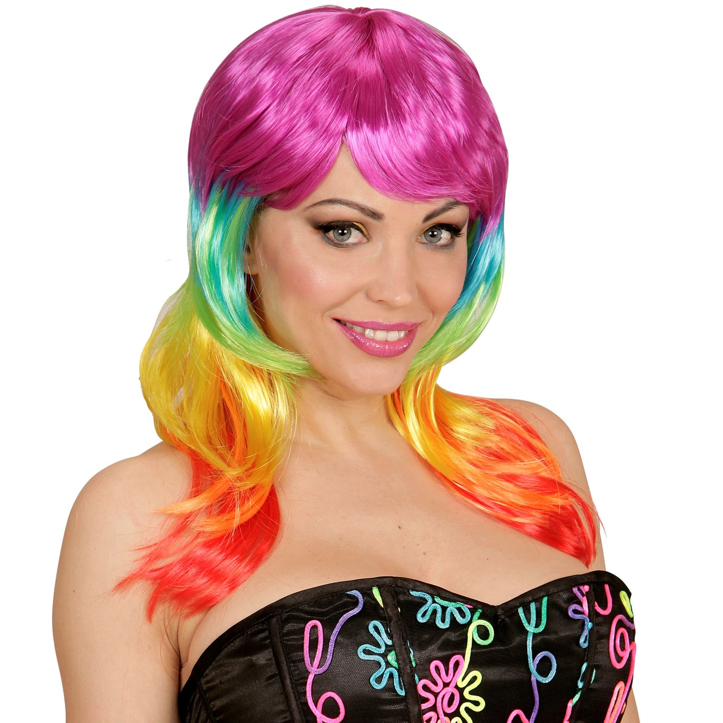 "PUNK PERÜCKE REGENBOGEN" in Box – Ansicht 4