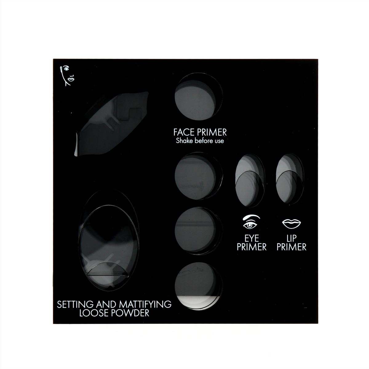 Pupa matte schwarze Make-up-Anzeige mit 8 Steckplätzen