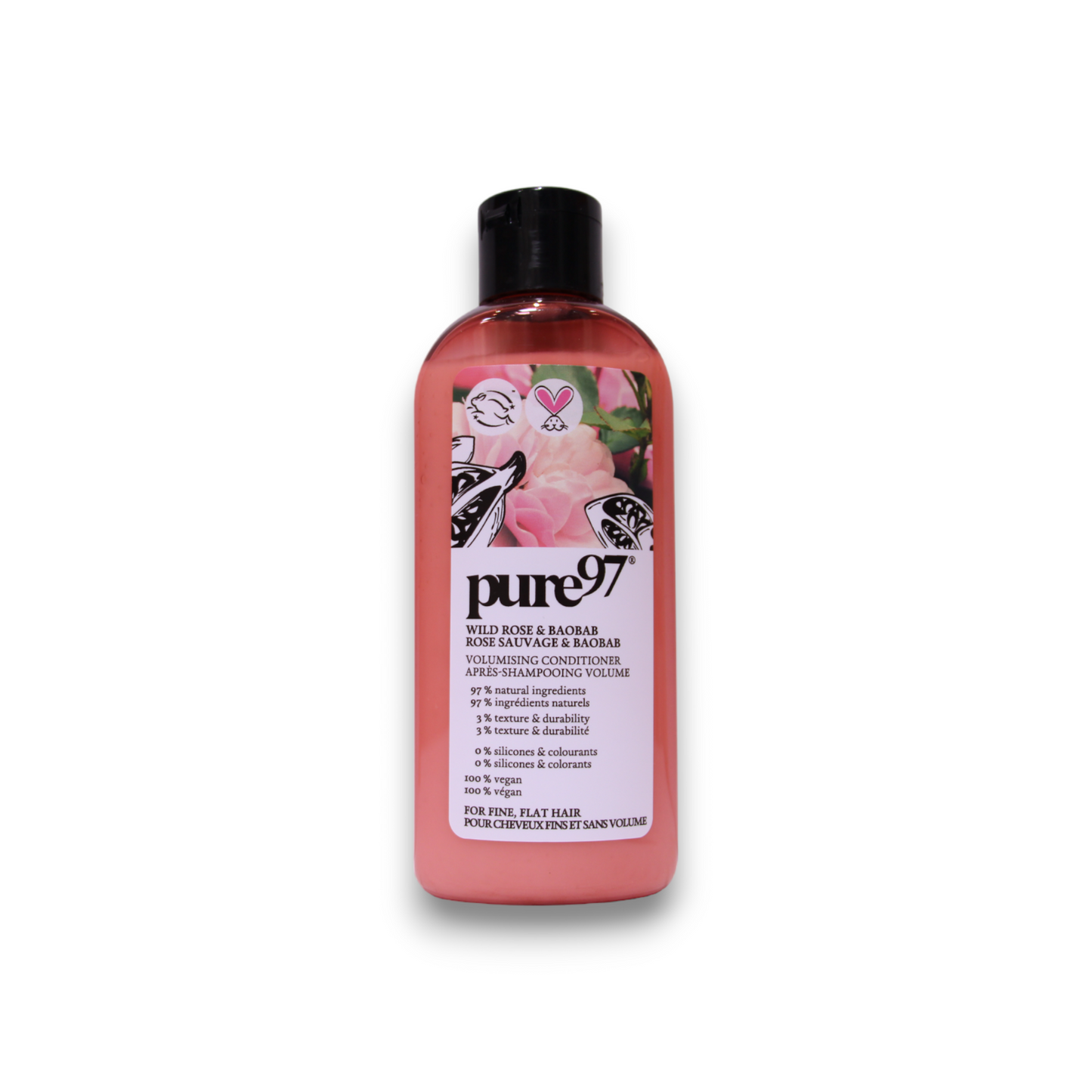 Pure97 Pure97, Rose & Baobab, Haarshampoo, Für Volumen, 200 ml Regular