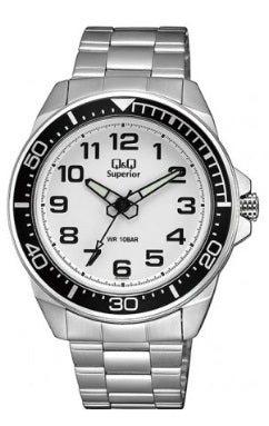 Q&Q SUPERIOR S374J204Y Only Time Armbanduhr 44 mm