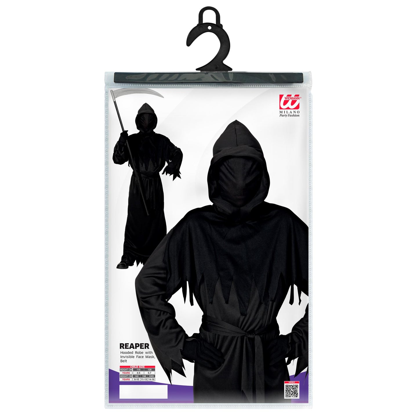 "REAPER" (Robe mit Kapuze Maske unsichtbares Gesicht, Gürtel) – Ansicht 4