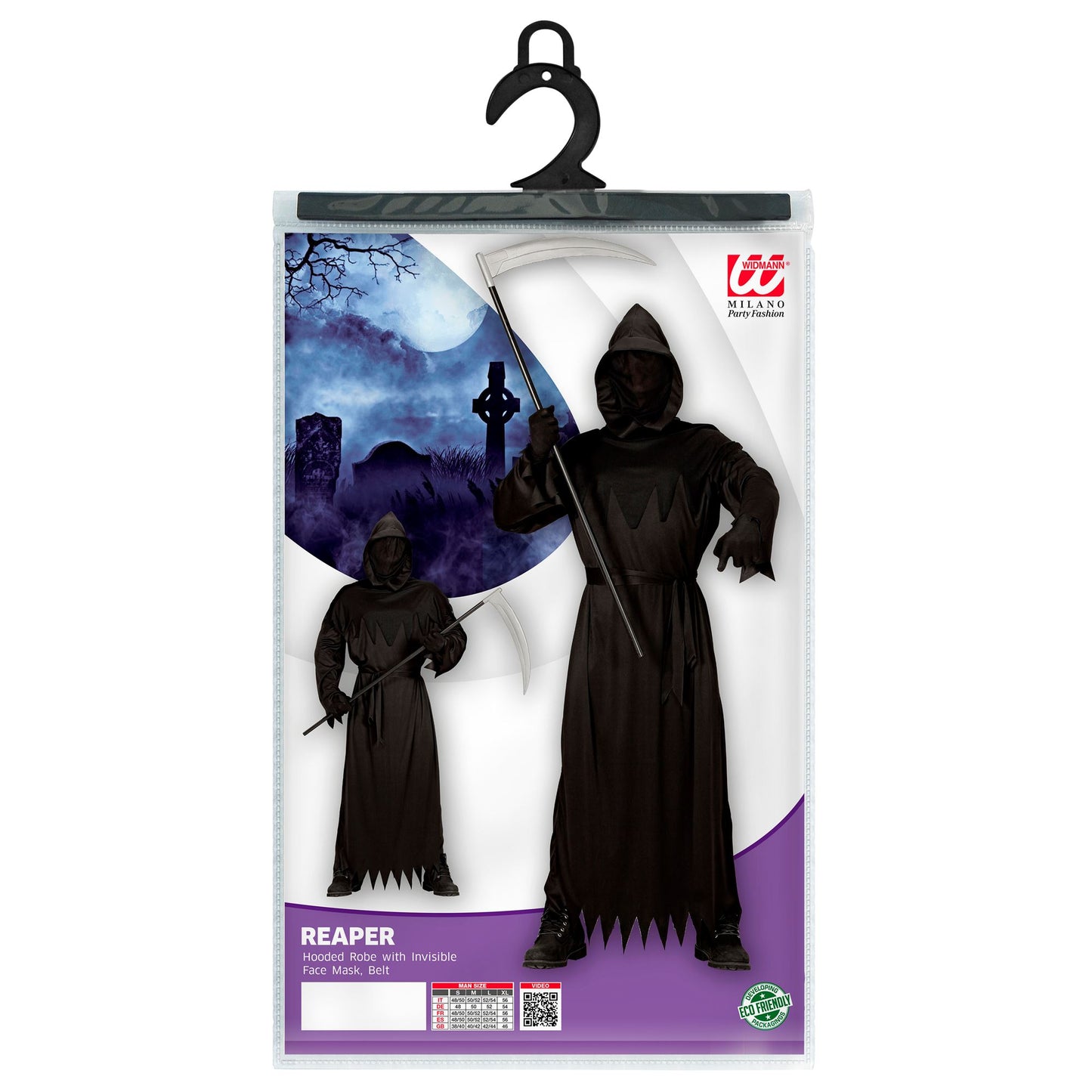 "REAPER" (Robe mit Kapuze und Maske unsichtbares Gesicht, Gürtel) – Ansicht 5