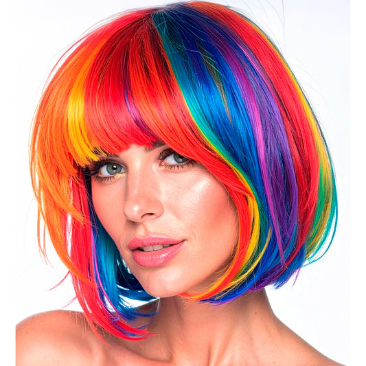 "REGENBOGEN PERÜCKE" in Box – Vorderansicht