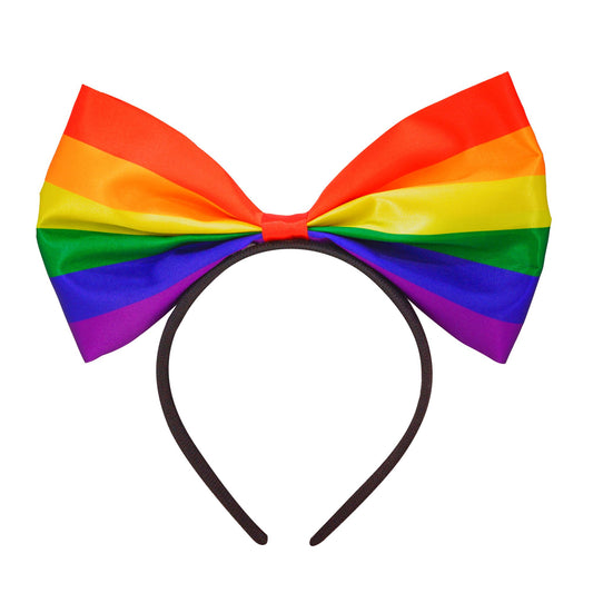 "REGENBOGEN SCHLEIFE HAARREIF" – Vorderansicht