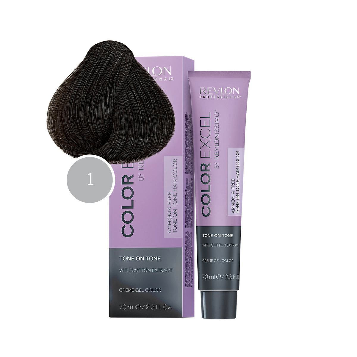 Revlon, Color Excel, Semi-permanente Haarfarbe, 1 Black, 70 ml