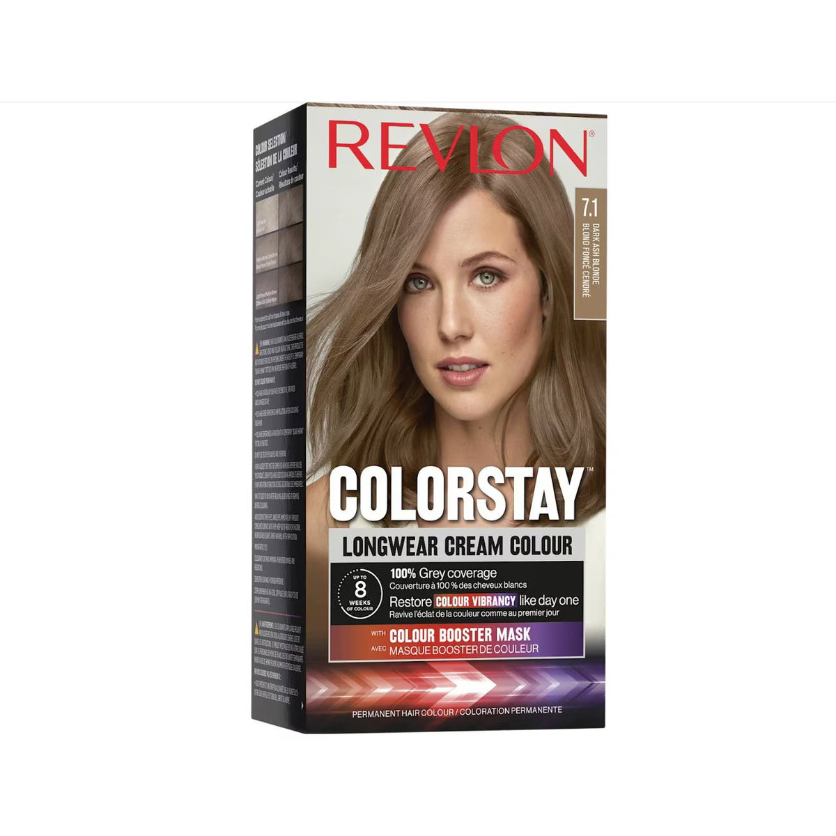 Revlon, Color Stay, Permanente Haarfarbe, 7.1 Dark Ash Blonde, 165 ml