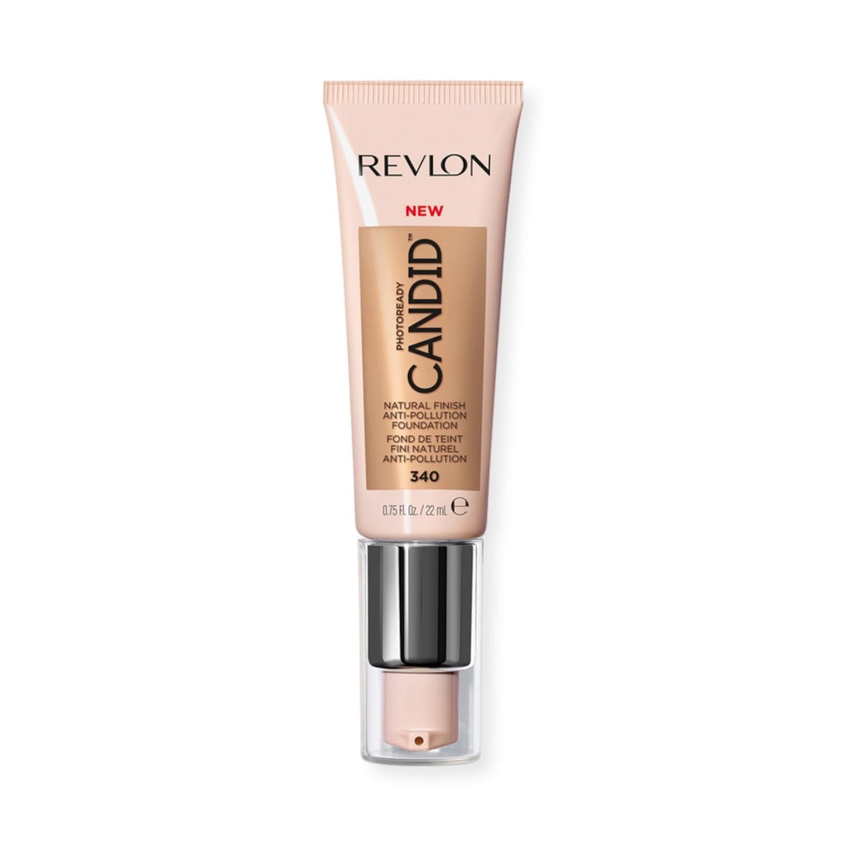 Revlon, PhotoReady Candid, Natürliches Finish, Flüssige Grundierung, 340, Wahres Beige, 22 ml
