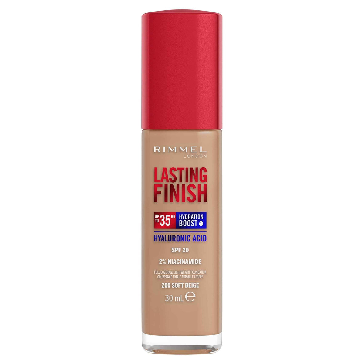 Rimmel London Lasting Finish Hydration Boost SPF20 Foundation 200 Soft Beige 30 ml