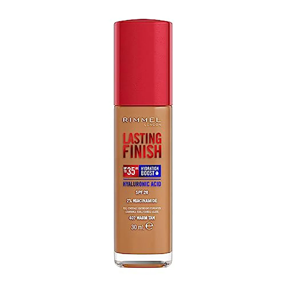 Rimmel London Lasting Finish Hydration Boost SPF 20 Foundation 407 Warm Tan 30 ml