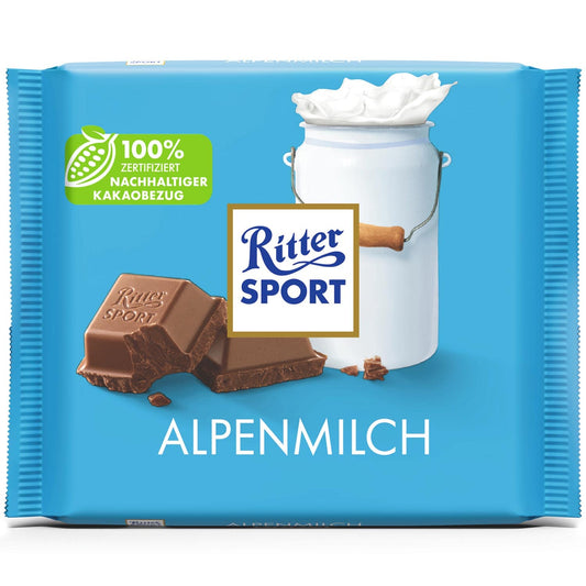 Ritter Sport Alpenmilch 100g Milchschokolade – Produktansicht