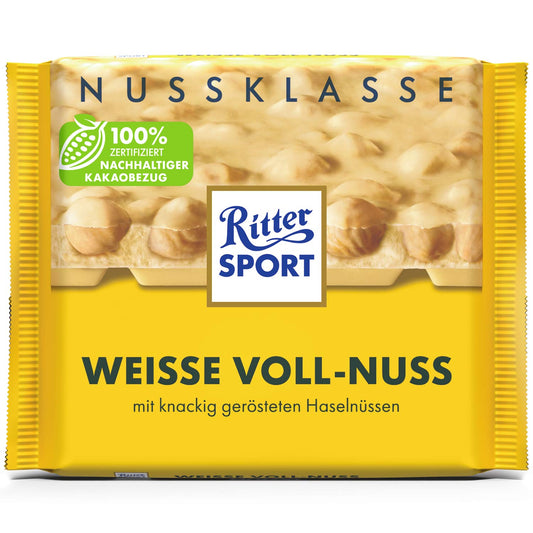 Ritter Sport Nuss-Klasse Weisse Voll-Nuss 100g Schokolade Tafel