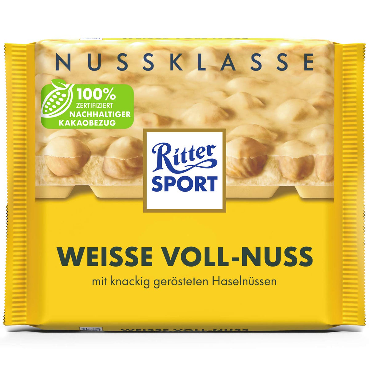 Ritter Sport Nuss-Klasse Weisse Voll-Nuss 100 g mit ganzen Haselnüssen