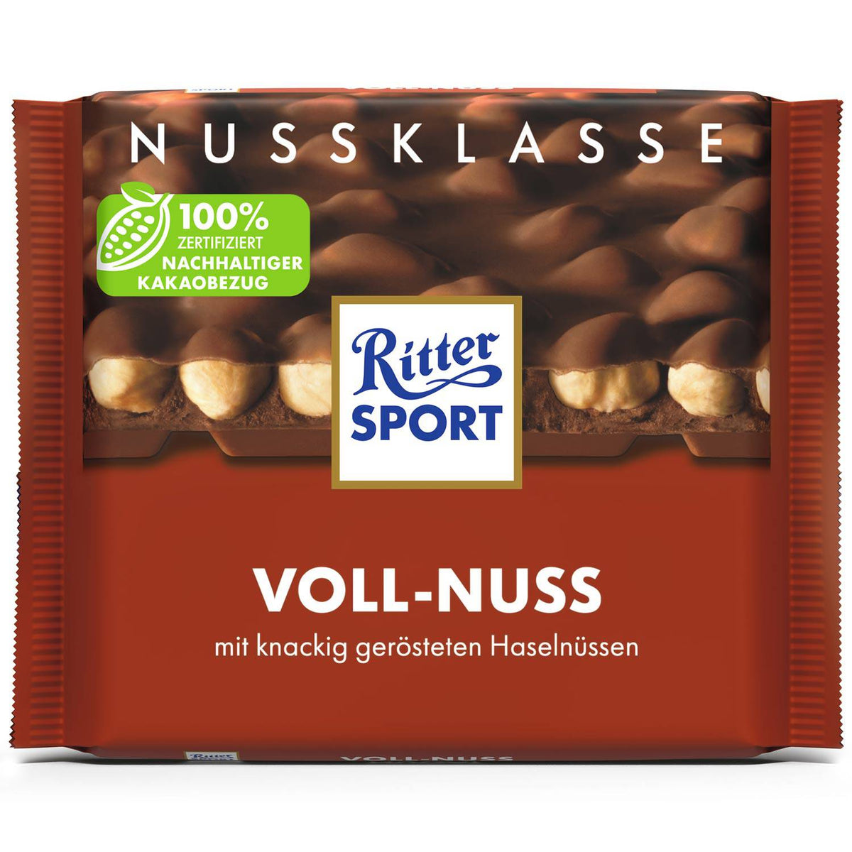 Ritter Sport Voll-Nuss Schokolade 100 g mit ganzen Haselnüssen