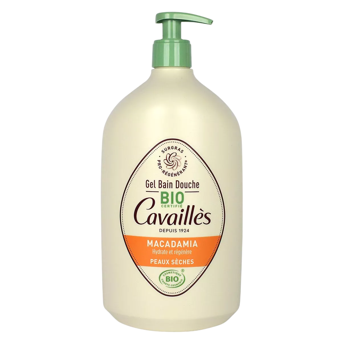 Roge Cavailles, Bio, Macadamianuss, Regeneration, Duschöl, Für trockene Haut, 1000 ml