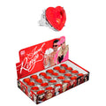 "ROTE EDELSTEIN-HERZRINGE" in Displaybox – Vorderansicht