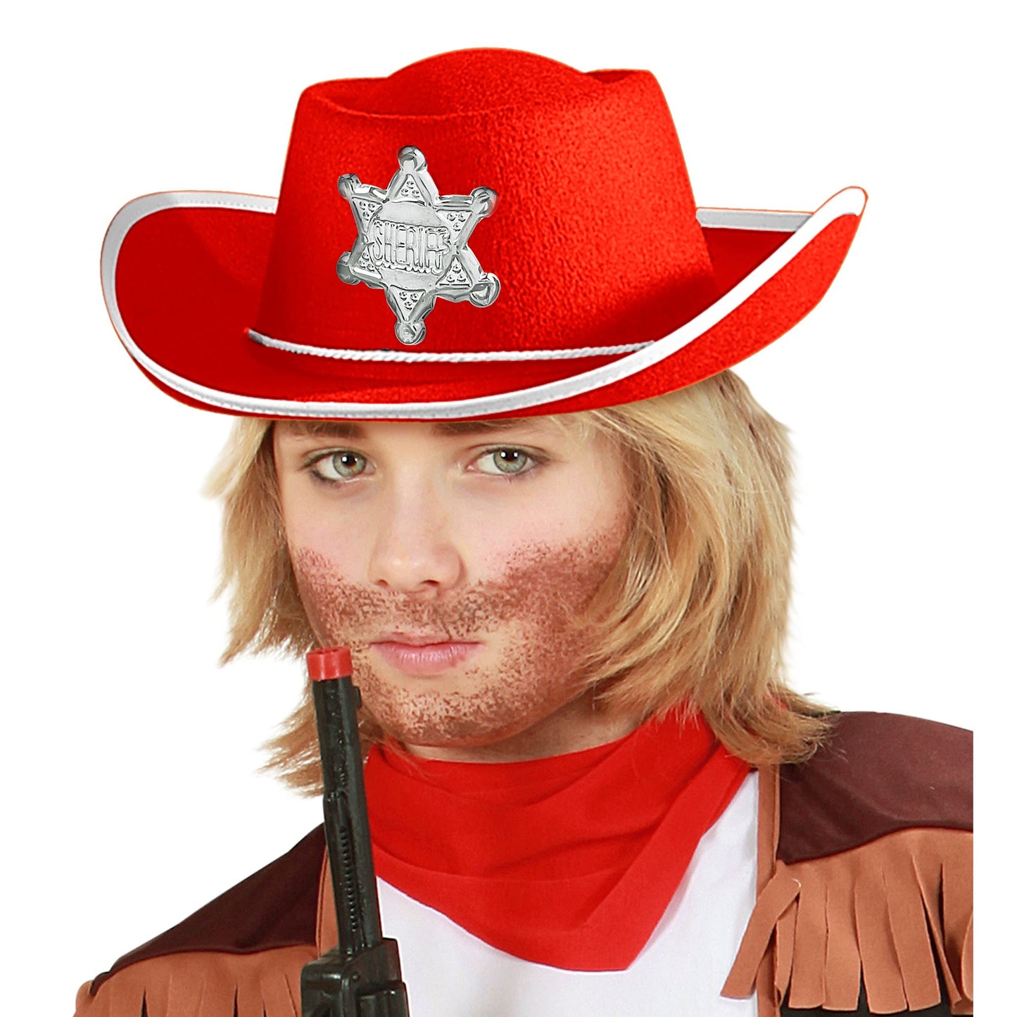 "ROTER COWBOYHUT MIT SHERIFFSTERN" Kindergröße – Ansicht 3