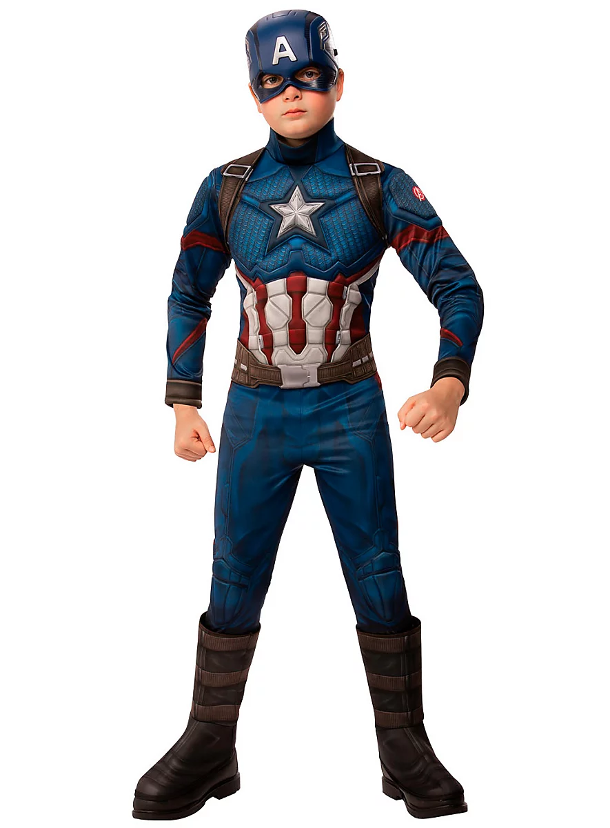 Captain America Avengers Deluxe Kinderkostüm – Rubies, Polyester, Blau - Fasnacht24.ch