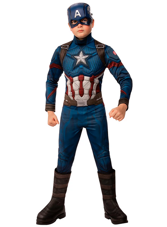Captain America Avengers Deluxe Kinderkostüm Rubies Polyester Blau Fasnacht24.ch