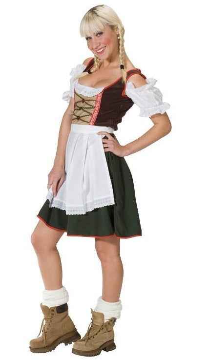 Rubies Dirndl Tirolerin Weiss Grün Braun Oktoberfest Kostüm - Fasnacht24.ch