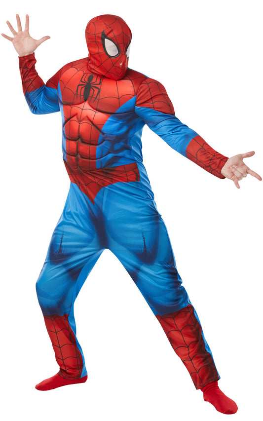 Rubies Spider-Man Deluxe Herrenkostüm mit Maske und Muskelanzug - Fasnacht24.ch – Produktansicht
