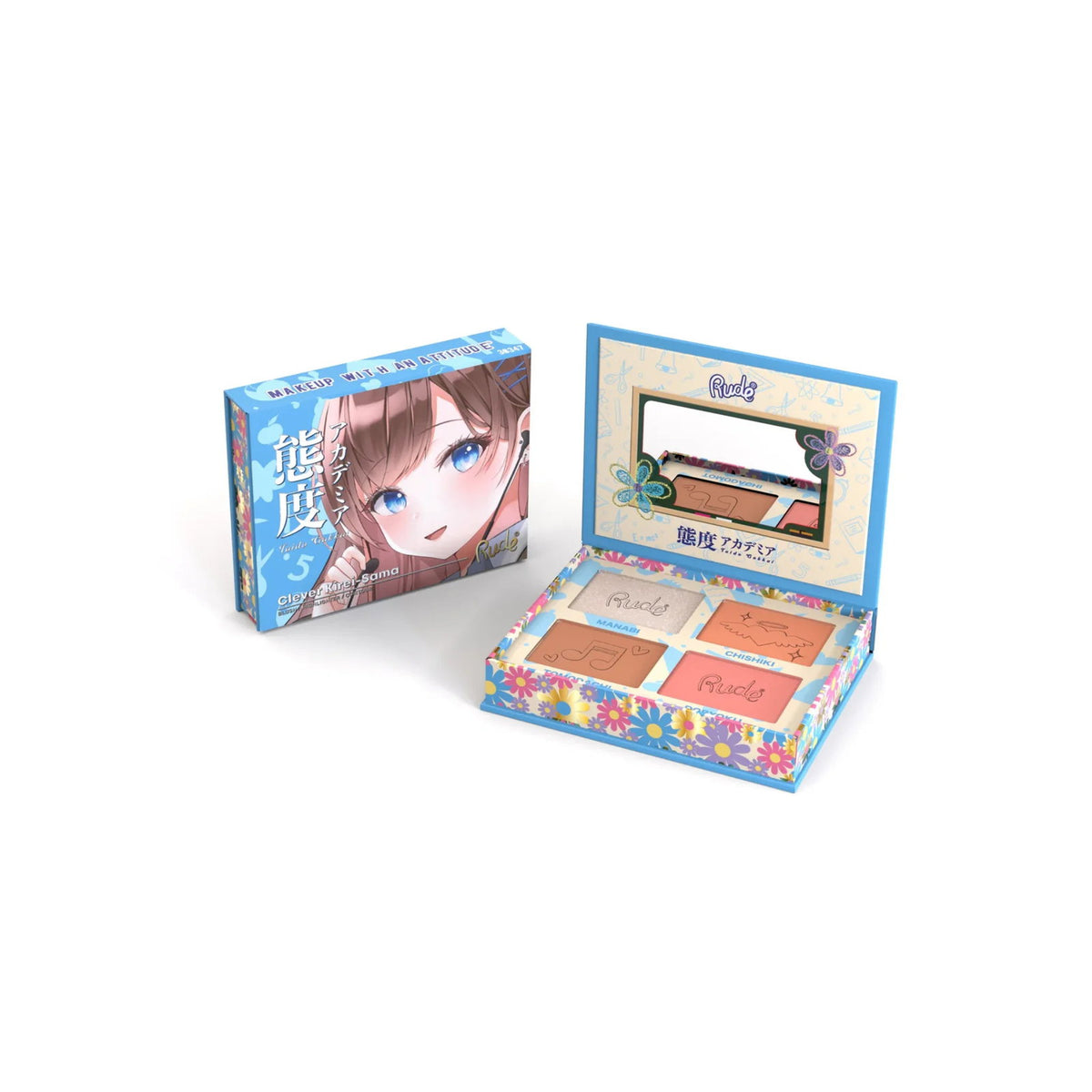 Rude Cosmetics, Clever Kirei-Sama, Mehrzweck, Gesichtspalette, 4 Schattierungen