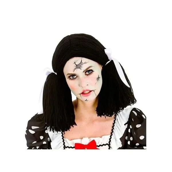 Wicked Costumes Kostümperücke Broken Doll Damenperücke mit Zöpfen dunkel-blond 1 Stück