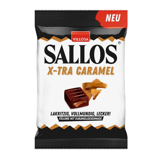 Sallos X-Tra Caramel 135g Lakritzbonbons mit Karamellkern einzeln verpackt
