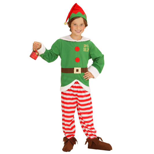 "SANTA'S KLEINE HELFER" (Oberteil,Hose, Hut) – Vorderansicht