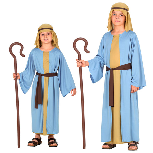 "SCHÄFER" (Robe mit langer Weste, Gürtel, Kopfbedeckung) – Vorderansicht