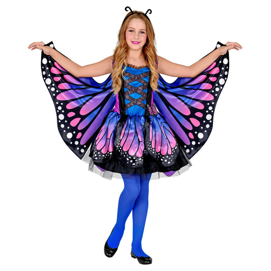 "SCHMETTERLING" (Kleid mit Tutu, Flügel, Antennen) – Vorderansicht