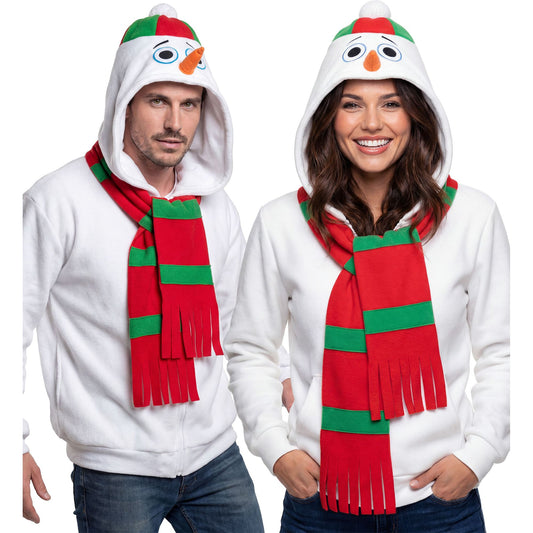 "SCHNEEMANN" (Strickjacke mit Kapuze) – Vorderansicht