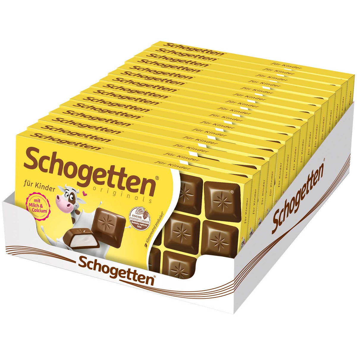 Schogetten Alpenvollmilch-Schokolade mit Milch-Crème-Füllung 100 g für Kinder