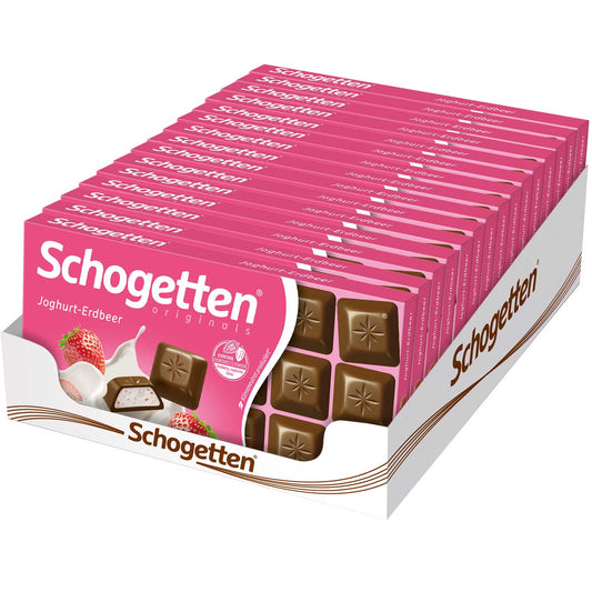 Schogetten Joghurt Erdbeer 100g Alpenvollmilch Schokolade mit Erdbeer Geschmack