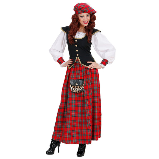 "SCHOTTISCHE FRAU" (Kleid, Hut) – Vorderansicht