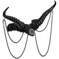 "SCHWARZE HÖRNER KOPFSCHMUCK" – Vorderansicht