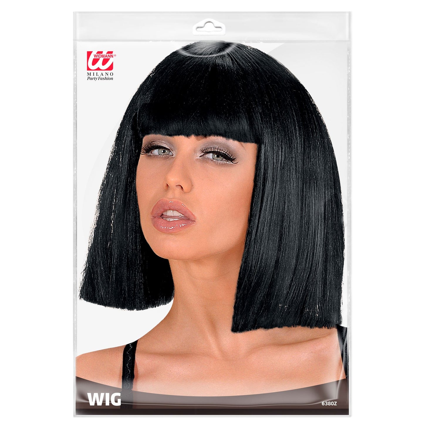 "SCHWARZE PERÜCKE SHOWGIRL" in Polybag – Detailansicht