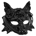 "SCHWARZE STEAMPUNK WOLFSMASKE" – Vorderansicht