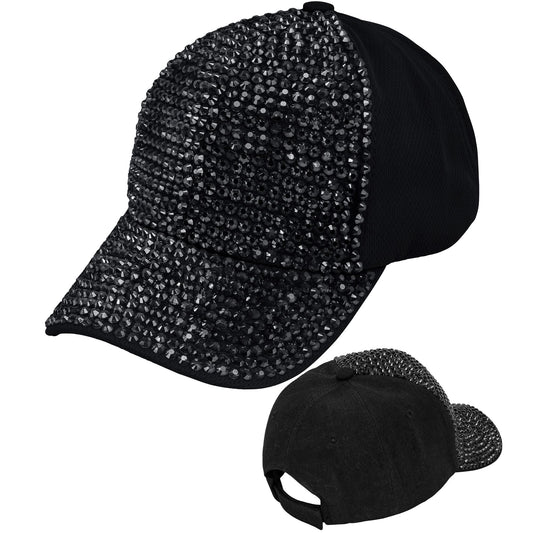 "SCHWARZE STRASS BASECAP" – Vorderansicht