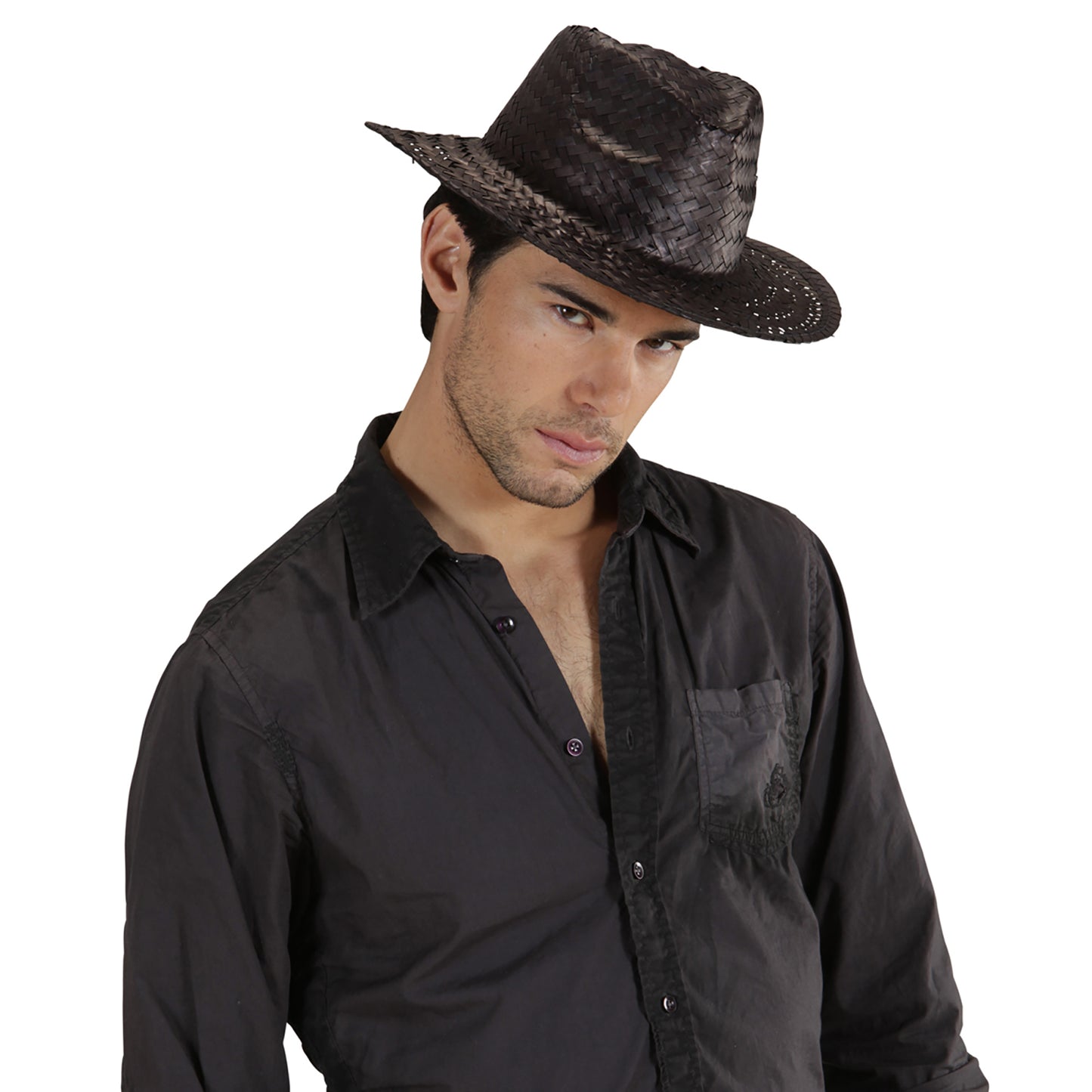 "SCHWARZER COWBOYSTROHHUT" – Ansicht 3