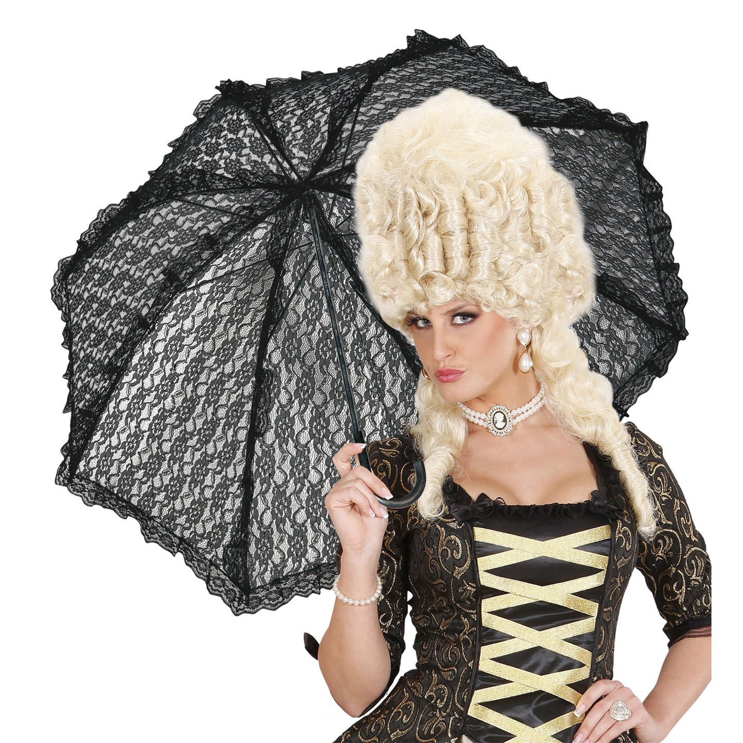 "SCHWARZER SCHIRM AUS SPITZE" Ø ca. 83 cm – Ansicht 3